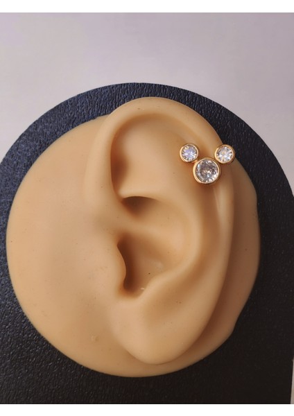 Mickey Mouse Gold Modeltragus Helix Piercing Ear Cuff Kıkırdak Çelik Küpe