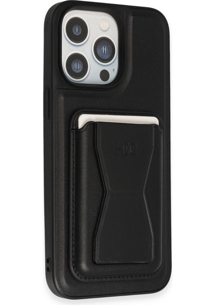 iPhone 14 Pro Kılıf Hd Deri Luxury Fuchsia Magnet Kartvizitli Kapak