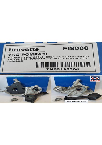 Yağ Pompası FI9008 Albea Lınea Doblo Egea Fıorıno 1.4 500 1.2 1.4 Palıo 1.2 Punto 1.2 1.4 Alfa Romeo Mıto 1.4 55195304 Gold