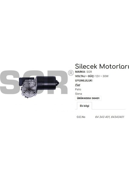 Sılecek Motoru Palıo - Sıena 64343401 64343401 Gold