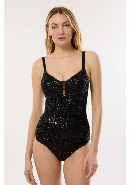 4334 Siyah Pul Payetli Mayo