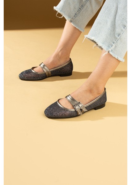 Filerli Hafif Çift Tokalı Kadın Babet 69-010-24SIM modelleri