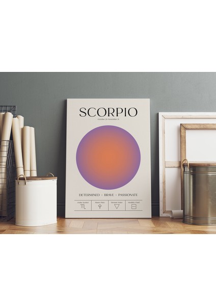 Akrep Burcu Astroloji Minimalist Kanvas Tablo - Salon Oturma Odası Mutfak Ofis Için Duvar Dekoru