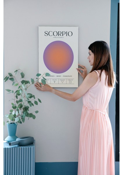 Akrep Burcu Astroloji Minimalist Kanvas Tablo - Salon Oturma Odası Mutfak Ofis Için Duvar Dekoru fiyatları