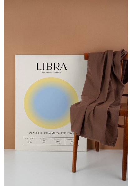 Terazi Burcu Astroloji Minimalist Kanvas Tablo - Salon Oturma Odası Mutfak Ofis Için Duvar Dekoru