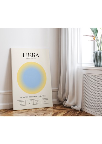 Terazi Burcu Astroloji Minimalist Kanvas Tablo - Salon Oturma Odası Mutfak Ofis Için Duvar Dekoru