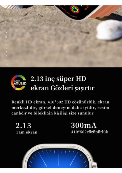 49 mm Ultra 2+ Süper Amoled Ekranlı Yapay Zeka Özellikli Akıllı Saat 2024 Gümüş/siyah 2 Yıl 200-300