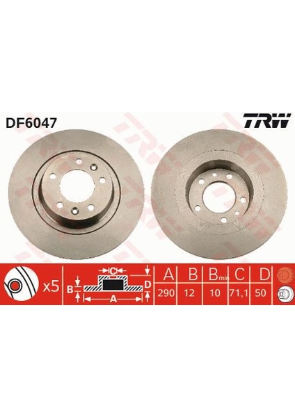 Fren Diski Arka 407 Coupe 05&gt; 2.5 Hdı 2.2 16V 2.7 Hdı 3.0 Hdı Düz 424914 Gold