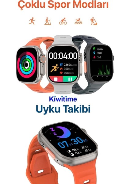 Tekno Trust Watch 8 Pro Dt8 Ultra Titanyum Kasa Dtno1 Bluetooth Arama Android Ios Uyumlu Akıllı Saat Ithala