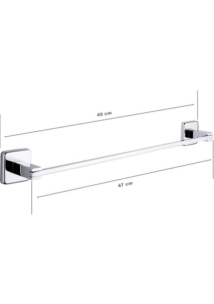 Tema Lüx Kare Plus Uzun Havluluk Banyo Havlu Askısı Krom