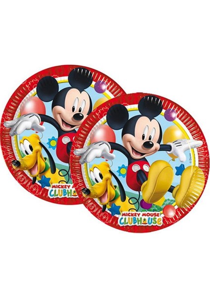Mickey Kırmızı 8 Adet Tabak 23 cm