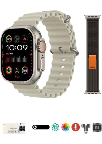 49 mm Hk9 Ultra 2 Max 2 GB Dahili Hafıza/chat Gpt/3d Animasyonlu Gen 4 Amoled Watch Ultra 2 Akıllı