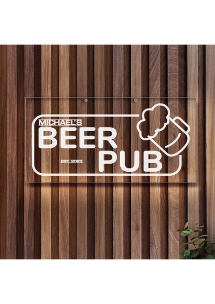 Kişiye Özel Isimli Akrilik Bar TABELASI(38X19CM)-15, Home Bar Tabela, Duvar Dekoru