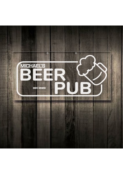 Kişiye Özel Isimli Akrilik Bar TABELASI(38X19CM)-15, Home Bar Tabela, Duvar Dekoru