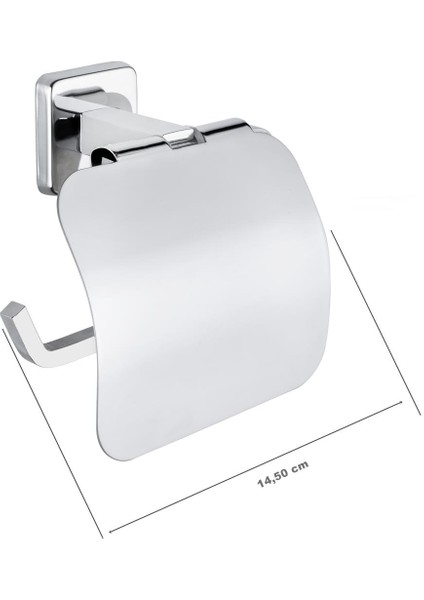 Tema Lüx Kare Plus Banyo Tuvalet Kağıtlığı Kapaklı Wc Kağıtlık Krom