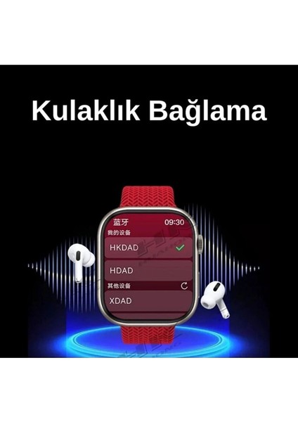 Tekno Trust Çok Renkli Hk9 Pro Max Plus Gen4 46MM Amoled Ekran Galeri/ses Kayıt/2gb Depolama Özellikli Watch 10