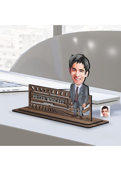 Kişiye Özel 3D Kabartma Isimli Baba Karikatürlü Ahşap Biblo-6, Babaya Hediye, Babalar Günü Hediyeleri