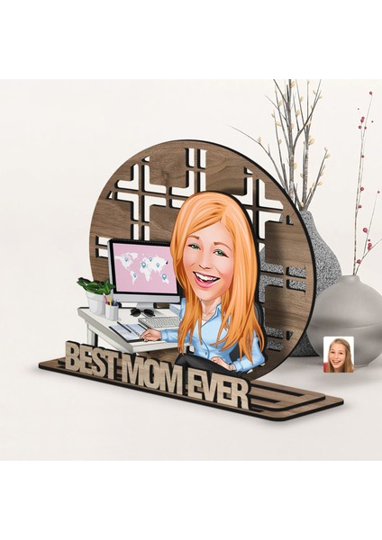 Kişiye Özel 3 Katmanlı Anne Karikatürlü Ahşap Biblo-18 Anneye Hediye, Anneler Günü Hediyeleri fiyatları
