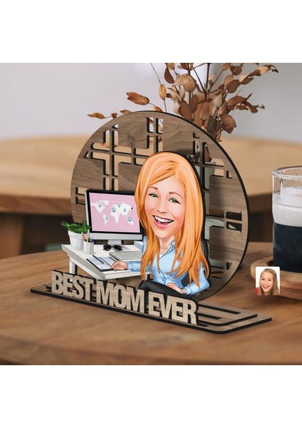 Kişiye Özel 3 Katmanlı Anne Karikatürlü Ahşap Biblo-18 Anneye Hediye, Anneler Günü Hediyeleri modelleri