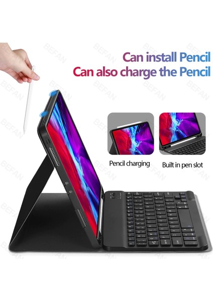 Apple iPad Air 13inç M2/M3 Kablosuz Klavyeli Case Mobax A2898 A2899 A2900 modelleri