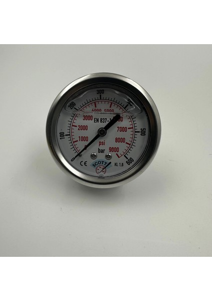 Ø 63 -0 - 600 Bar 1/4 Gliserinli Arka Çıkışlı Manometre modelleri