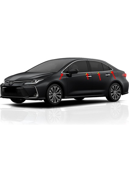 Toyota Corolla Sd Krom Cam Alt Çıtası 8 Parça 2019+