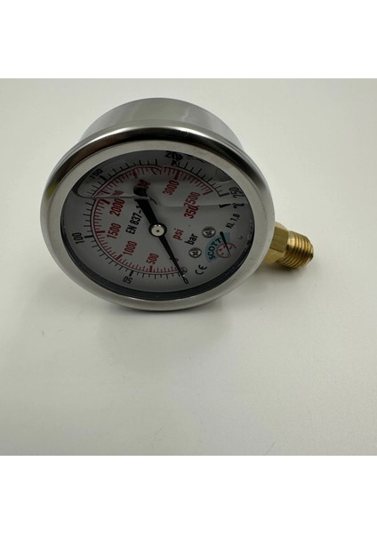 Ø 63 - 0 - 250 Bar 1/4 Alttan Çıkışlı Gliserinli Manometre fırsatları