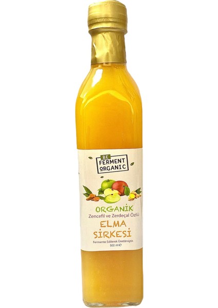 Organik Elma Sirkesi *zerdeçal ve Zencefil Özlü* 500 Ml.