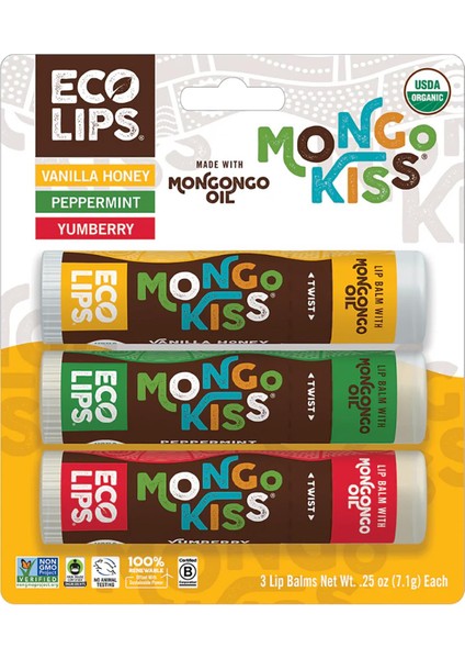 Mongo Kiss Dudak Balsamı Çeşit Paketi 3 Adet
