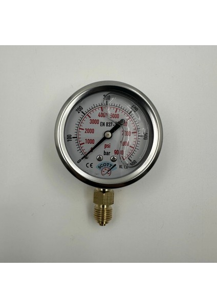 Ø 63 - 0 - 600 Bar 1/4 Alttan Çıkışlı Gliserinli Manometre fiyatları