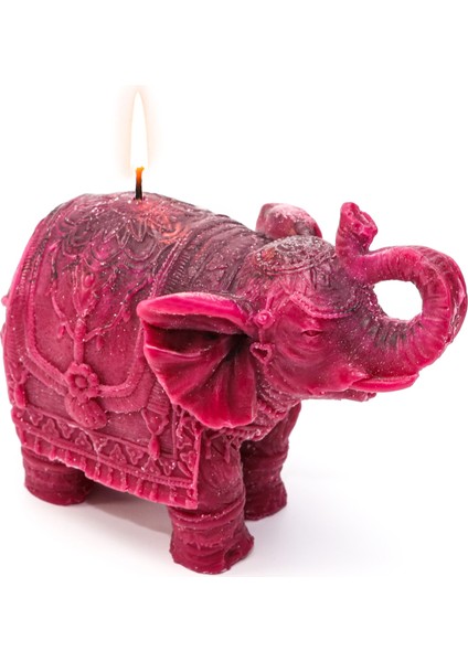 Hint Esintisi Dekoratif Fuşya Fil Mum
