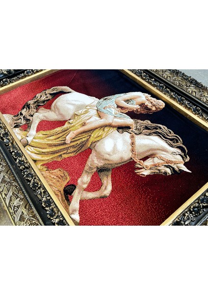 Lady Godiva Halı Tablo 94X75CM - Iran Tebriz Halı Kilim Tablo fırsatları