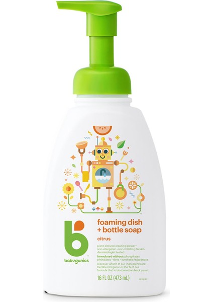 Bitkisel Formüllü Bebek Gereçleri Yıkama Köpüren Sabun Narenciye Kokulu 473ml