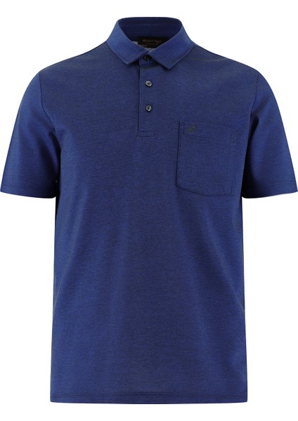 Polo Yaka Regular Fit Nakışlı Merserize Pamuk Tişört