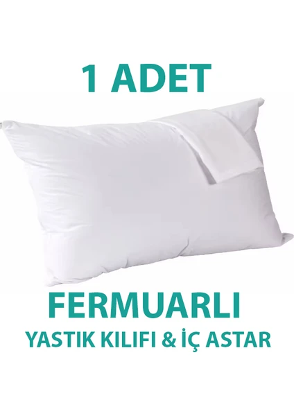 Pamuklu Fermuarlı Iç Yastık Kılıfı Beyaz Renkli Iç Astar Yastık Iç Kılıfı 50 x  70 Şilte