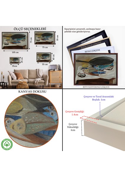 Çerçeveli Picasso-Balık ve Kızartma Tavası TABLO-7102