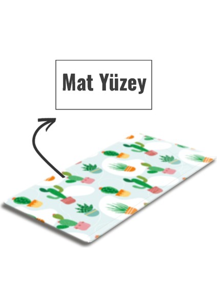 Cam Mouse Pad | Cam Masa Matı | Kaktüs Tasarım | Large | 40CM x 80CM