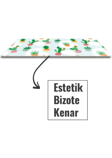 Cam Mouse Pad | Cam Masa Matı | Kaktüs Tasarım | Large | 40CM x 80CM