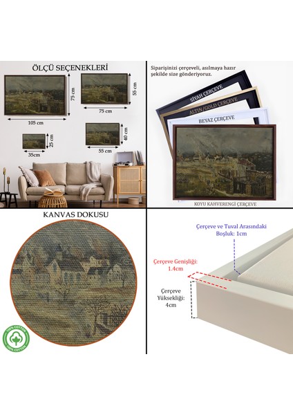 Çerçeveli Henri Rousseau - Champigny Savaşı TABLOSU-7054 indirimleri