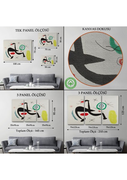 Joan Miro - Tosca Şarkısını Söyleyen Geyik TABLO-7089 modelleri