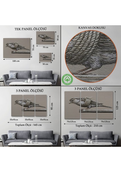 Özgürlük Tablosu - Kanatları Bağlı KUŞ-7203 modelleri