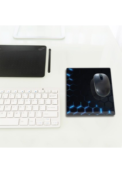 Cam Mouse Pad | Cam Masa Matı | Hex Textured | Small | 18CM x 22CM