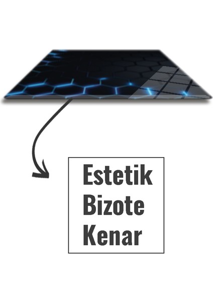 Cam Mouse Pad | Cam Masa Matı | Hex Textured | Small | 18CM x 22CM