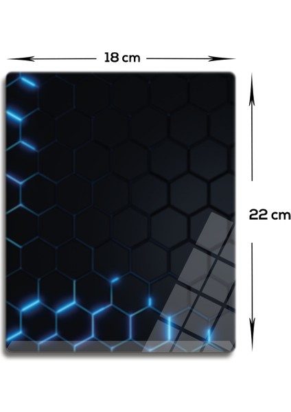 Cam Mouse Pad | Cam Masa Matı | Hex Textured | Small | 18CM x 22CM