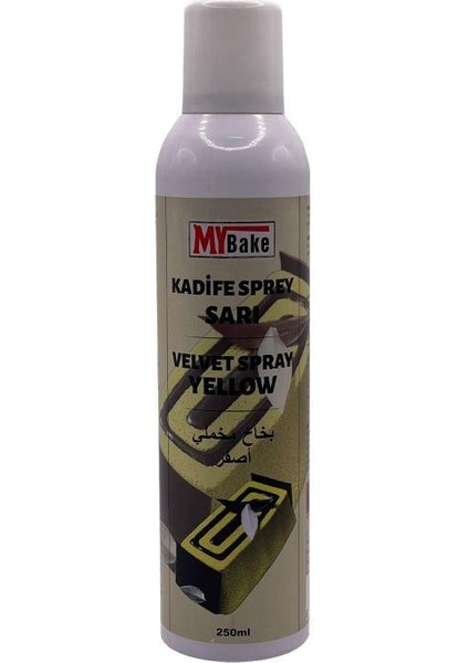 My Bake Sarı Kadife Gıda Boyası Sprey 250 ml