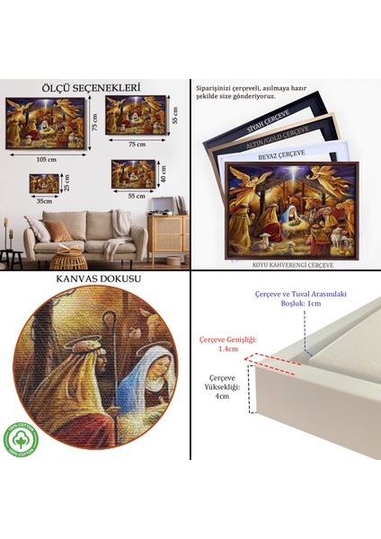 Çerçeveli Hz Isanın Doğuşu Tablosu - Hırıstiyan HEDIYESI-7205 indirimleri