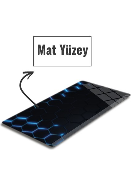 Cam Mouse Pad | Cam Masa Matı | Hex Textured | Large | 40CM x 80CM