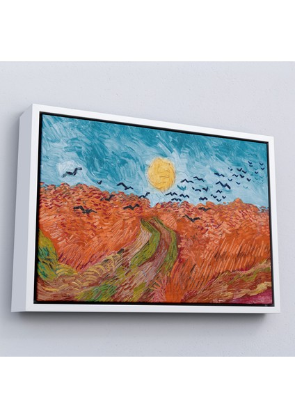 Çerçeveli Vincent Willem Van Gogh - Kargalarla Buğday Tarlası TABLO-7152