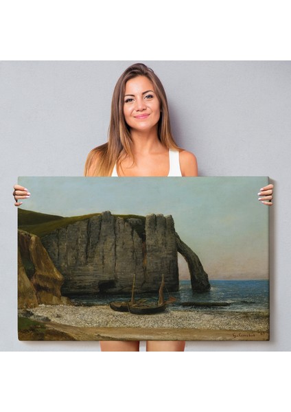 Gustave Courbet - Etretat Kayalıkları TABLOSU-7073