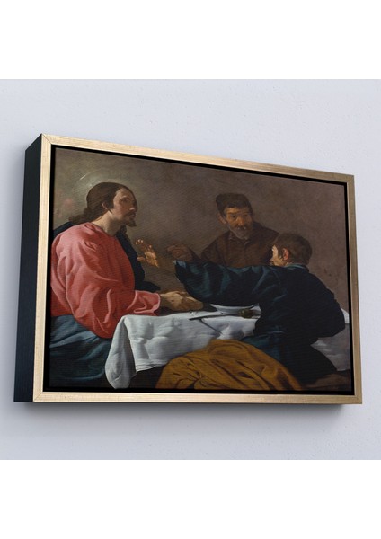 Çerçeveli Diego Velázquez - Emmaus'ta Akşam Yemeği Tablo - The Supper At EMMAUS-7145